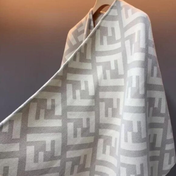 Fendi Women's Cashmere FF Fringe Shawl Cape - Picture 3 of 7